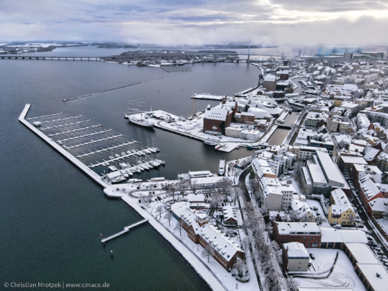 Hafen und Hafeninsel im Winter (Dezember 2022) | Stralsund