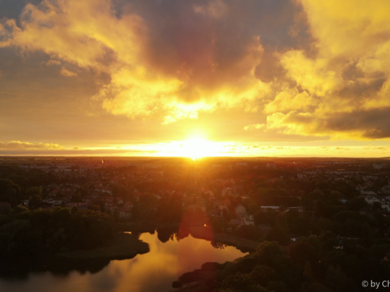 Sonnenuntergang über Stralsund im Juni 2022
