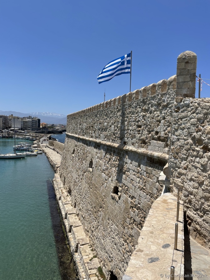Blick aus der Festung am Hafen in Heraklion