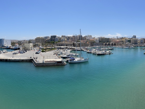 Blick aus der Festung auf den Hafen in Heraklion
