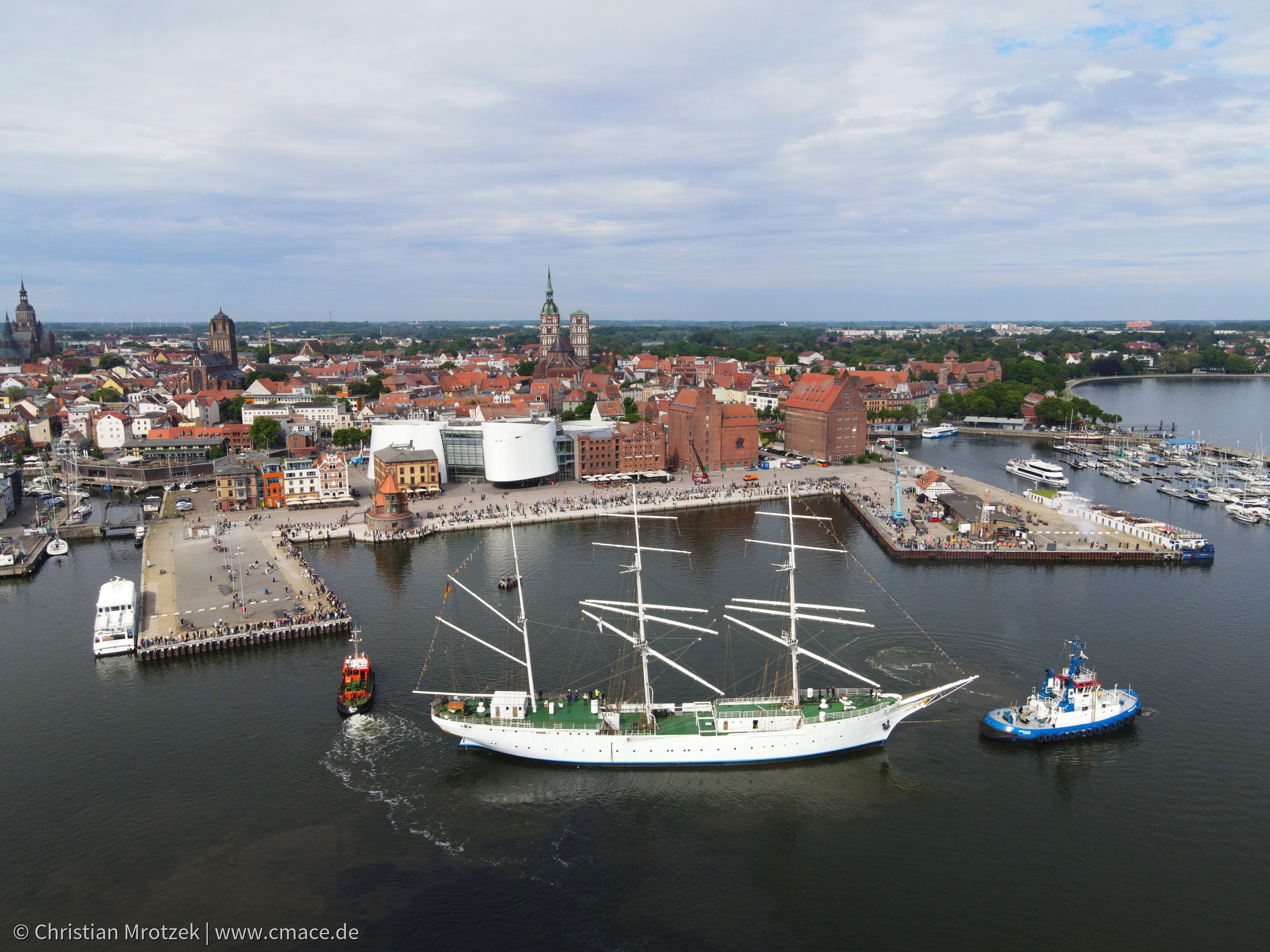 Gorch Fock zurück im Stralsunder Hafen (2024)