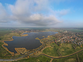 Richtenberger See und Franzburg aus der Vogelperspektive