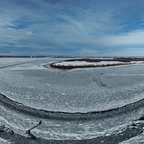 Fahrrinne-Panorama mit Werft und Drigge auf Rügen