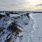 Seitenansicht der verschneiten Höhe 23