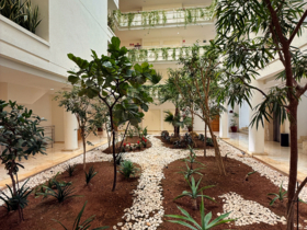 Indoor-Garten im Atrium von Haus 3