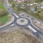 Kreisverkehr Feldstraße in Stralsund nach Bauarbeiten im November 2023