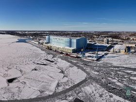Volkswerft Stralsund im Winterpanorama